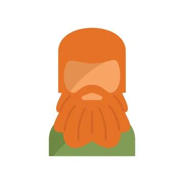 Redhead man with big beard is wearing green shirt Stock Illustration