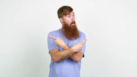 Redhead man with long beard Stock Footage 166751847