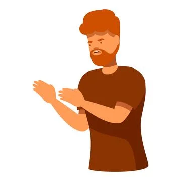Redhead man showing refusal gesture with both hands Stock Illustration