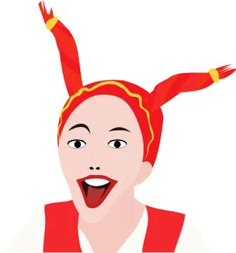 Redhead smiling girl Stock Illustration
