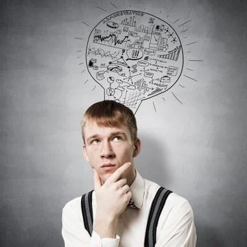 Redhead student thinking about some problem Stock Photos