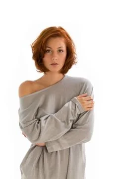 Redhead on white background Stock Photos