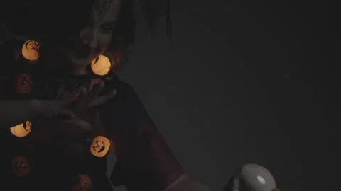 Redhead Witch Casting A Spell Stockbeeldmateriaal 226474685