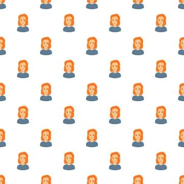 Redhead woman avatar pattern background Illustrazione stock