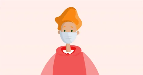 Redhead Young Man Wearing Protective Mask. Social Distancing and Quarantine. Stock Footage 172006442