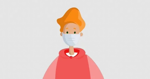 Redhead Young Man Wearing Protective Mask. Social Distancing and Quarantine. Vídeos de archivo 172040757