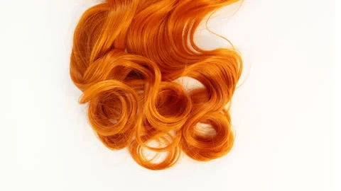 Redheads shiny wavy hair on white backgr... | Stock Video | Pond5