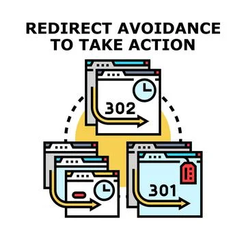 Redirect avoidance strategy for website optimization and seo Illustrazione stock