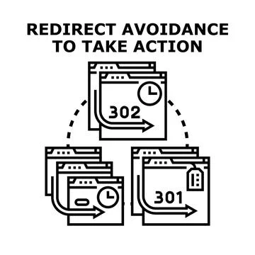 Redirect avoidance strategy for website optimization and seo Stock Illustration