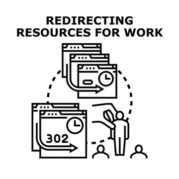 Redirecting resources for work concept illustration Stock Illustration