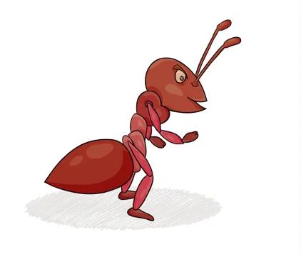 Redn ant isolated on white background. Stock Illustration