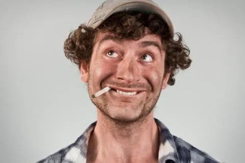 Redneck Biting Lip Stock Photos
