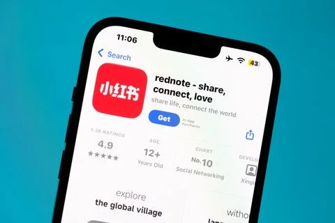 RedNote app on a smartphone Stock Photos