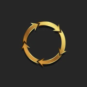 Redo of arrows Circle Gold Colored Vector illustration Stock Illustration