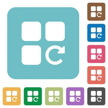 Redo component operation rounded square flat icons イラスト素材