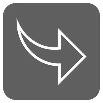 Redo Flat Squared Glyph Icon Stock Illustration