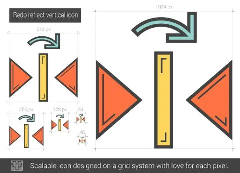 Redo reflect vertical line icon Stock Illustration
