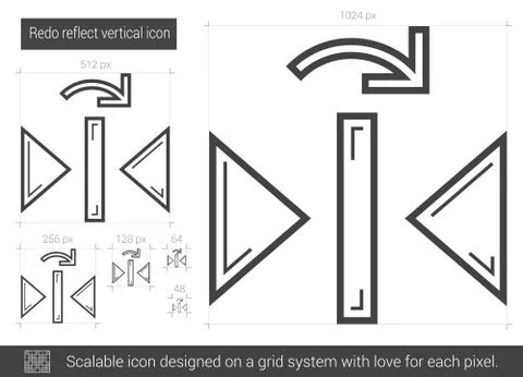 Redo reflect vertical line icon 스톡 일러스트