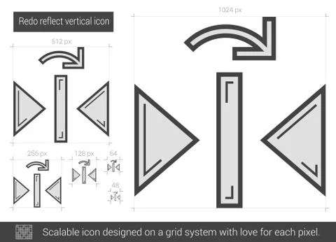 Redo reflect vertical line icon 스톡 일러스트