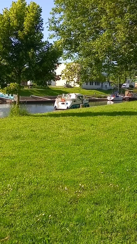 Redon, boat on the river Stock Footage 279990660