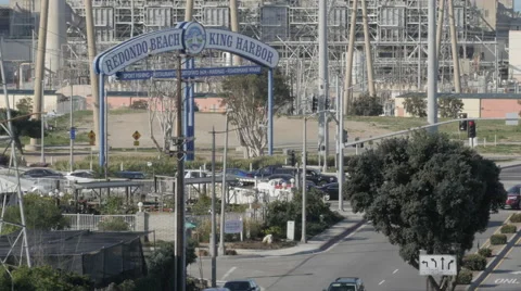 Redondo Beach King Harbor Sign Stock Footage 61021682