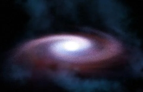 Red/Orange Spiral Galaxy in space Stock Illustration