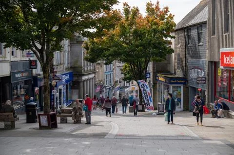 Redruth Town Centre in Cornwall UK Foto stock