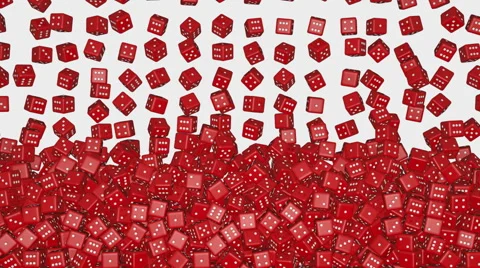Reds dice fall Stock Footage 44368625