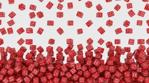 Reds dice falling Stock Illustration