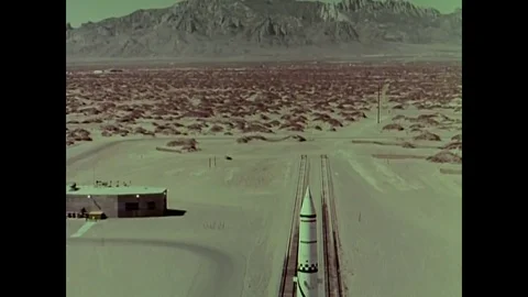 The Redstone missile is launched at the White Sands Missile Range in Tularosa, Stock Footage 83136997