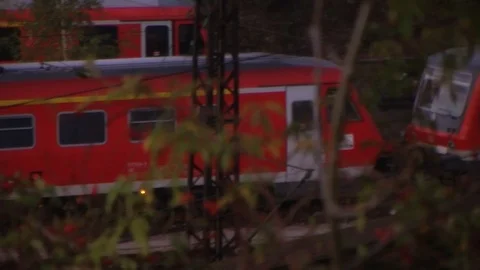 RedTrainParked17.0 Stock Footage 90019158