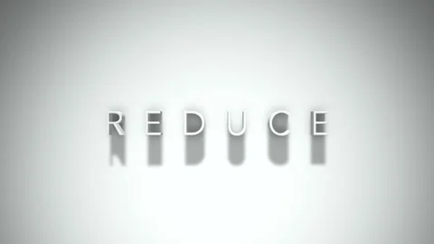 Reduce 3D title animation with shadows on a white background Stock Footage 296506322