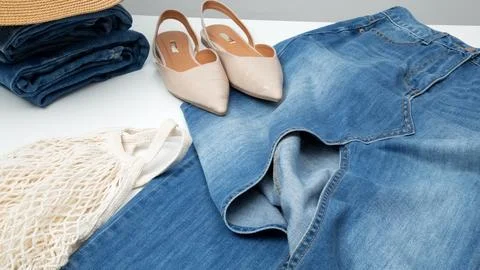 Reduce and reuse concept. Preparing clothes for swap. Waste problem in fashio Stock Photos
