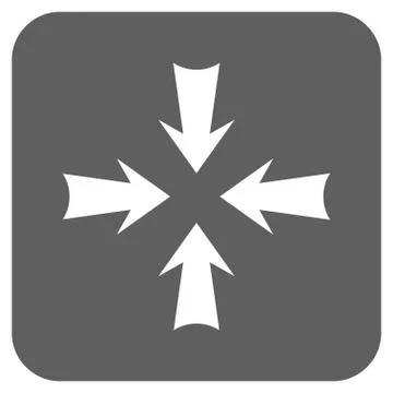 Reduce Arrows Flat Squared Glyph Icon Stock Illustration
