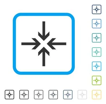 Reduce Arrows Framed Vector Icon Stock Illustration