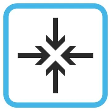 Reduce Arrows Glyph Icon In a Frame Stock Illustration