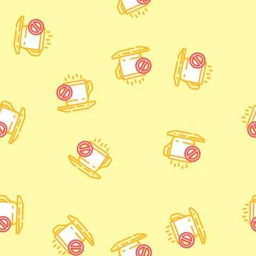 Reduce caffeine intake headache treatment vector seamless pattern Stock Illustration
