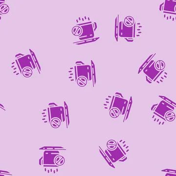 Reduce caffeine intake headache treatment glyph vector seamless pattern Stock Illustration