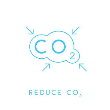 Reduce carbon CO2 emissions concept icon with cloud Stock Illustration