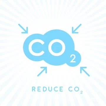 Reduce carbon CO2 emissions concept icon with cloud Stock Illustration