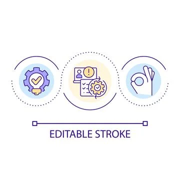 Reduce chance of errors in coding loop concept icon 스톡 일러스트