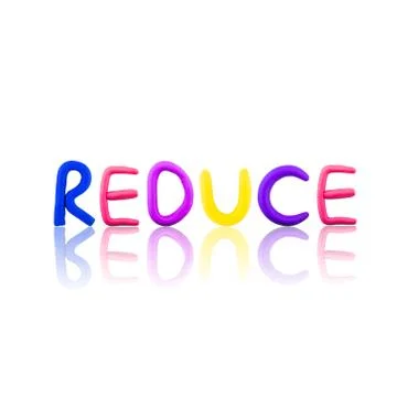 Reduce, clay on white background Stock Photos