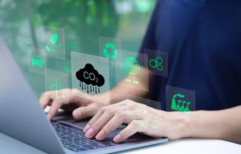 Reduce CO2 emission concept. Stock Photos