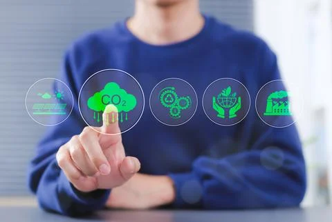 Reduce CO2 emission concept. Foto stock