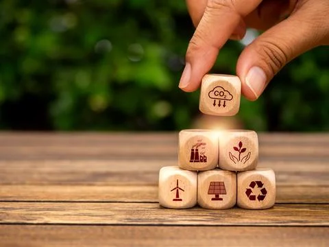 Reduce CO2 emissions, limit climate change, global warming, net zero carbon.. Stock Photos