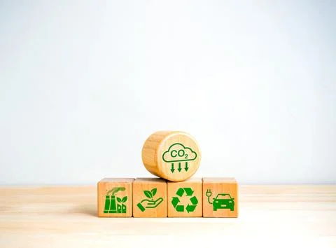 Reduce CO2 emissions, limit climate change, global warming, net zero carbon.. Stock Photos