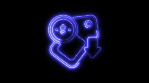 Reduce Cost Outline Icon in HD Video Neon Animation 動画素材 304552192
