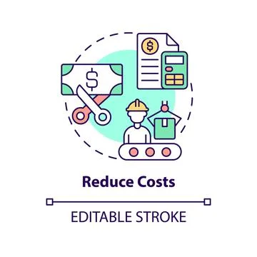 Reduce costs concept icon Stock Illustration