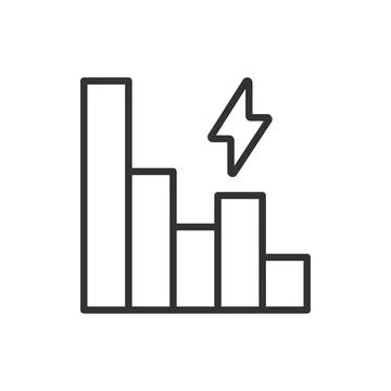 Reduce energy usage, in line design. Reduce, energy, usage, conservation Illustrazione stock