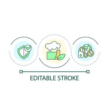 Reduce environmental pollution loop concept icon Stock Illustration